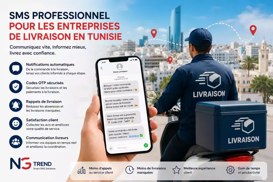 Comment le SMS professionnel de NG Trend booste la productivité des entreprises de livraison en Tunisie
